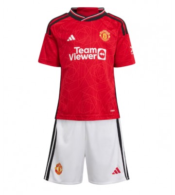 Manchester United Koszulka Podstawowych Dziecięca 2023-24 Krótki Rękaw (+ Krótkie spodenki)